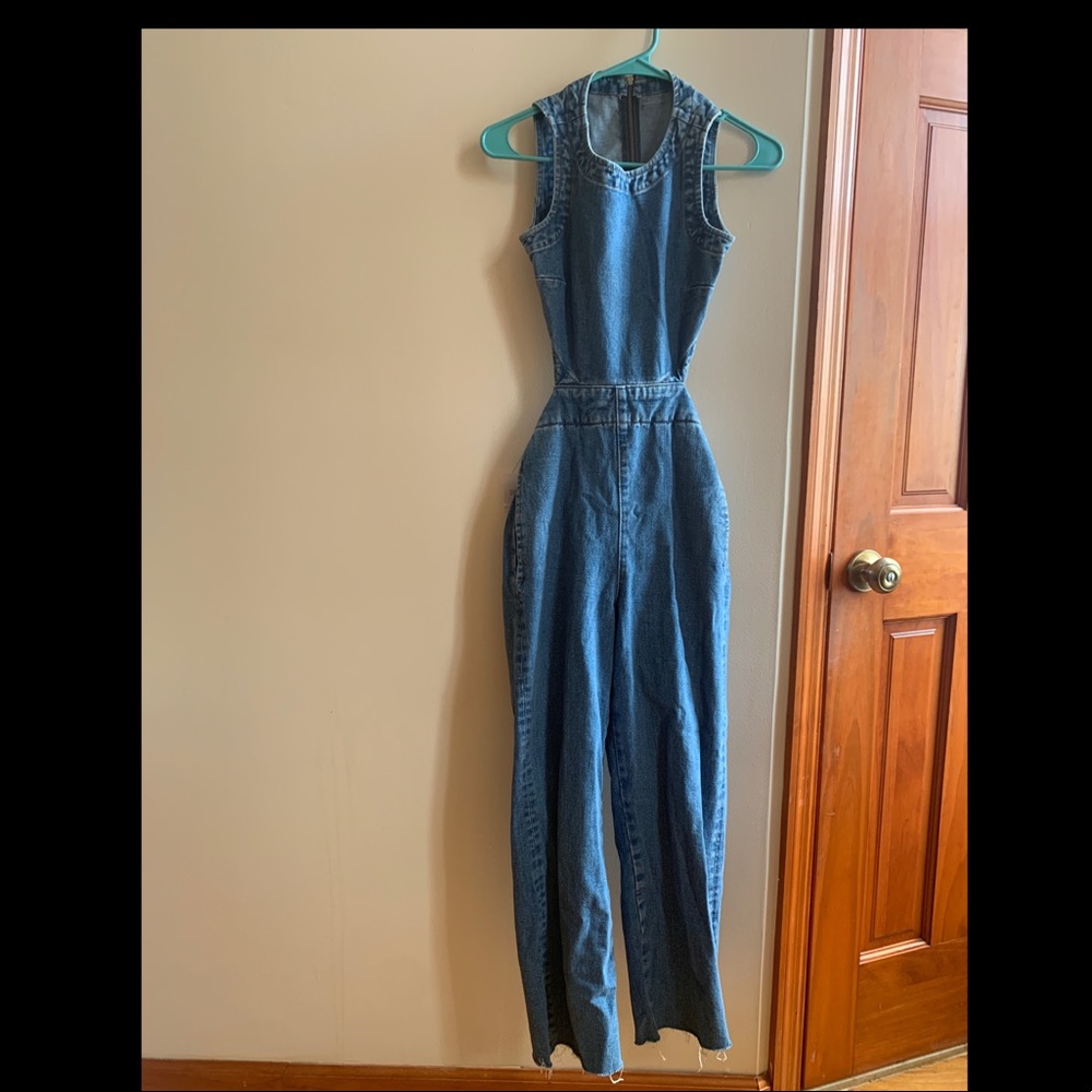 NWT ASOS Denim Jumpsuit with open back